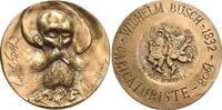 Personenmedaillen Bronze-Medaille 1982 Busch, Wilhelm *1832 +1908, Humoristischer Zeichner und Dichter. UNC-