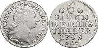Brandenburg-Preussen 1/6 Taler 1768 A Friedrich II. 1740-1786, Münzstätte Berlin. AU