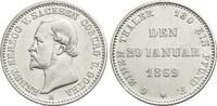 Sachsen-Coburg-Gotha Ernst II. 1844-1893. 1/6 Taler 1869  B vorzüglich +
