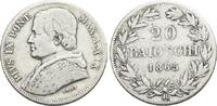 Italien-Vatikan 20 Baiocchi 1865 R Papst Pius IX. 1846-1878. fast sehr s... 15.23 &pound;  +  21.16 &pound; shipping