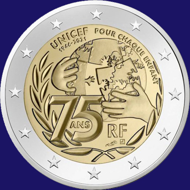 France 2021 - 2 euro commémorative UNICEF