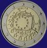 Malta 2 Euro Europese vlag -