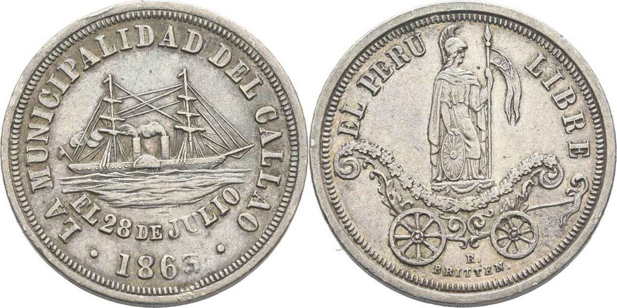 Peru Medaille 1863 Kratzer, EF | MA-Shops