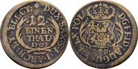 Sachsen Fälschung eines 1/12 Taler aus der Zeit Friedrich August I., 1694-1733 -