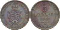 Sachsen-Albertinische Linie Cu 5 Pfennig Johann 1854-1873. -