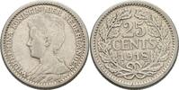 Niederlande 25 Cent Wilhelmina 1890-1948. -