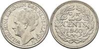 Niederlande 25 Cent Wilhelmina 1890-1948. -