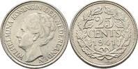 Niederlande 25 Cent Wilhelmina 1890-1948. -