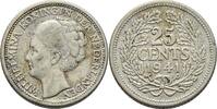 Niederlande 25 Cents Wilhelmina -