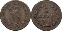 Baden 1/4 Kreuzer Ludwig, 1818-1830. -