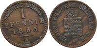Sachsen Meiningen 1 Pfennig 1865 A Bernhard II. Erich Freund 1803-1866 ss 10.40 £  +  8.67 £ shipping
