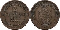 Sachsen 2 Pfennig 1864 B Johann, 1854-1873 ss 12.14 £  +  8.67 £ shipping