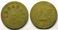 Emergency coins and tokens TUCQUEGNIEUX (54) Abbadati 2 F Lt, R 25mm TB -
