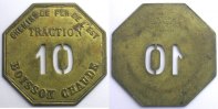 Tokens and Medals Numismatics of Railroads Chemins de Fer de l'Est Traction - 10 - Boisson Chaude Lt, 8 41mm SUP -
