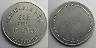 Emergency coins and tokens VAUCOULEURS (55) Seiligmann & Cie BON POUR UN REPAS Al,R, uniface 32 mm TTB+/SUP -