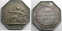 Tokens and Medals Jeton Numismatics of insurance companies Garantie Agricole Jeton octogonal en argent Grêle TTB+ -