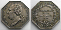 Tokens and Medals Jeton Numismatics of insurance companies Somme Jeton octogonal en argent Louis XVIII Incendie TTB -