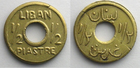 French colonial coinage 1/2 Piastre Lebanon Emission locale Lec.45 1/2 Piastre (1942-1945) SUP -