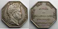 Tokens and Medals jeton Numismatique de la Justice Avoués jeton octogonal en argent Louis-Philippe I Avoués au Tribunal Civil d'Orléans TTB+/SUP -