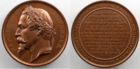 Tokens and Medals Numismatics of Railroads Chemins de fer vicinaux de Strasbourg OUDINE Médaille en cuivre 51mm Napoléon III 1859-1864 FDC -