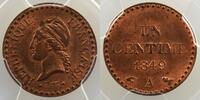 Coins of France 1793-1959 1 Centime 1 Centime G.84 Dupré 2° république 1849 A (Paris) PCGS-MS64RB pr.FDC -