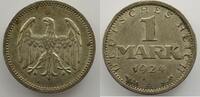 German coins 1 Mark Weimar republic (1919-1933) Monnaies courantes 1 Mark 1924 A SUP -