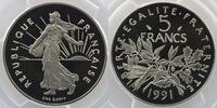 Coins of France 1959-2001 5 Francs 5 Francs G.771 Semeuse nickel 1991 PCGS-PR68DCAM BE -