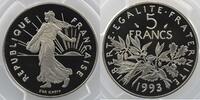 Coins of France 1959-2001 5 Francs 5 Francs G.771 Semeuse nickel 1993 PCGS-PR69DCAM BE -