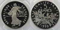 Coins of France 1959-2001 5 Francs 5 Francs G.771 Semeuse nickel 1993 PCGS-PR69DCAM BE -