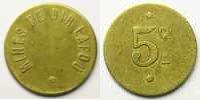 French colonial coinage 5 Cent Tunisia Bir Lafou, Mines de Bir Lafou Lec.555a - Elie 10.1 5 Cent. TTB -