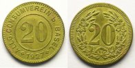 World coins Rappen Switzerland, emergency coins and tokens Bâle, Allg. Consumverein 20 (Rappen) 1927 Lt, R, 21 mm TTB -