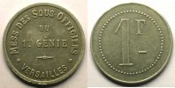 Tokens and Medals Tokens of Messes and Military Circles 1er Génie Elie 15.2 VERSAILLES 1 F Al,R 26 mm TTB/TTB+ -