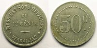 Tokens and Medals Tokens of Messes and Military Circles 1er Génie Elie 15.1 VERSAILLES 50 c Al,R 26 mm TTB+ -