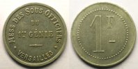 Tokens and Medals Tokens of Messes and Military Circles 1er Génie Elie 15.2 VERSAILLES 1 F Al,R 26 mm TTB/TTB+ -