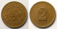Emergency coins from Alsace-Lorraine BISCHHEIM (67) Consum Genossenschaft der Werkstätte 2 (Pf) Cu, R 16 mm SUP -