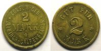 Emergency coins from Alsace-Lorraine ILLKIRCH-GRAFFENSTADEN (67) Consum-Genossenschaft 2 Mk Lt, R 25,5mm SUP -