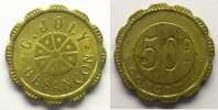 Emergency coins and tokens BESANCON (25) G.JOLY 50 c A CONSOMMER Lt,Rf 19 mm SUP -