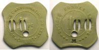 Emergency coins and tokens CHALONS/MARNE (51) Société de Consommation de l'Est Elie 25,7 100/1 F M + percé Ma,8a 27 mm TTB -