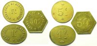 Emergency coins and tokens MONTPELLIER (34) Grand Café de Montpellier Elie 300.1 et 300.4 à 300.5 Série de 3 jetons TTB/SUP -