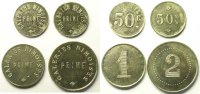Emergency coins and tokens NIMES (30) Galeries Nimoises Elie 85.1 à 85.3 Série de 4 jetons TTB+/SUP -