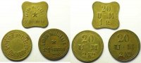 Emergency coins and tokens SAINT-QUENTIN (02) Union Mutuelle - 20 U + M Elie 75.1 à 75.3 Série de 3 jetons TTB/TTB+ -