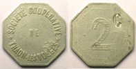 Emergency coins and tokens THAON-LES-VOSGES (88) Société Coopérative Elie 25.12 2 c/F Al,8 30 mm TB -