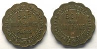 Emergency coins and tokens PARIS (75) Aux Buttes Chaumont Elie Pub mque S.V. Cu,Rond Lobé, contr. B.P. 23,5 mm TTB+ -
