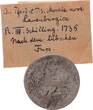 Lauenburg IIII Schilling 1738 Georg II. von Braunschweig (1727-1760)- Braunschweig-Calenberg-Hannover F-VF / s-mit altem Sammlerzettel