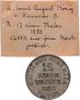 Hannover 1/12 Taler 1850 mit altem Sammlerzettel - 12 Einen Thaler Ernst August VF