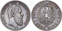 Württemberg 5 Mark 5 Reichsmark König Karl (1864-1891) -