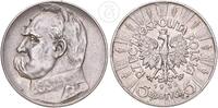 Polen 5 Zlotych Jozef Pilsudski Kursmünze (1934-1938) -