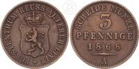 Fürstentum Reuss - ältere Linie 3 Pfennige 1868 A mit Fürstenhut - Reuss... 8.67 £  +  8.67 £ shipping