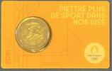 Frankreich 2 Euro Coincard Marianne und der Wettlauf – Eiffelturm - Olympische Sommerspiele 2024 - gelb -