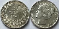 Nederland 25 cent full original lustre -